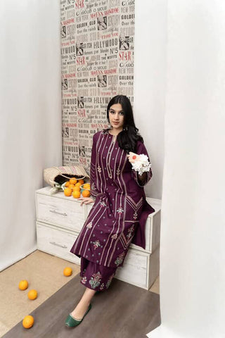 -2PC LAWN EMBROIDERED SHIRT AND EMBROIDERED TROUSER