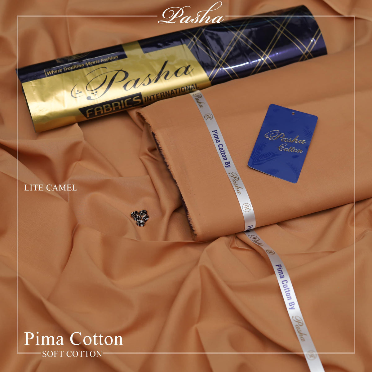 Ultra-Fine Pasha Pima Soft Cotton Fabric – Elegant Summer Wear (4.5m, L-A Finish, With Accessories)