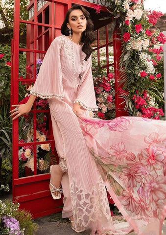 MARIAB 3PC Printed + Embroidered Front With Chiffon Printed Dupata