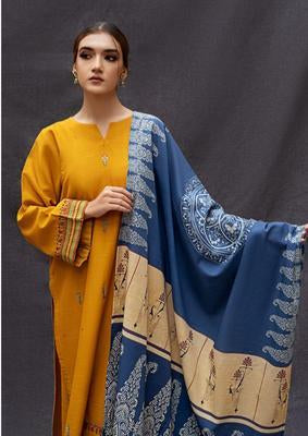 URGE 3PC Embroidered Front With Digital printed Shawl (UNSTICHED)