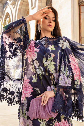 MARIAB 3PC Printed + Embroidered Front With Chiffon Printed Dupata