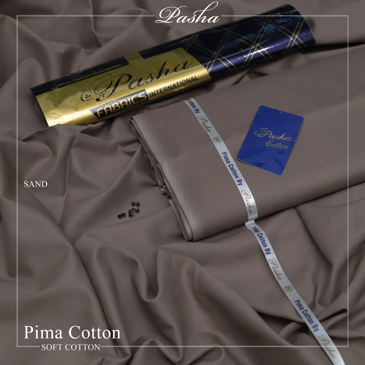 Ultra-Fine Pasha Pima Soft Cotton Fabric – Elegant Summer Wear (4.5m, L-A Finish, With Accessories)