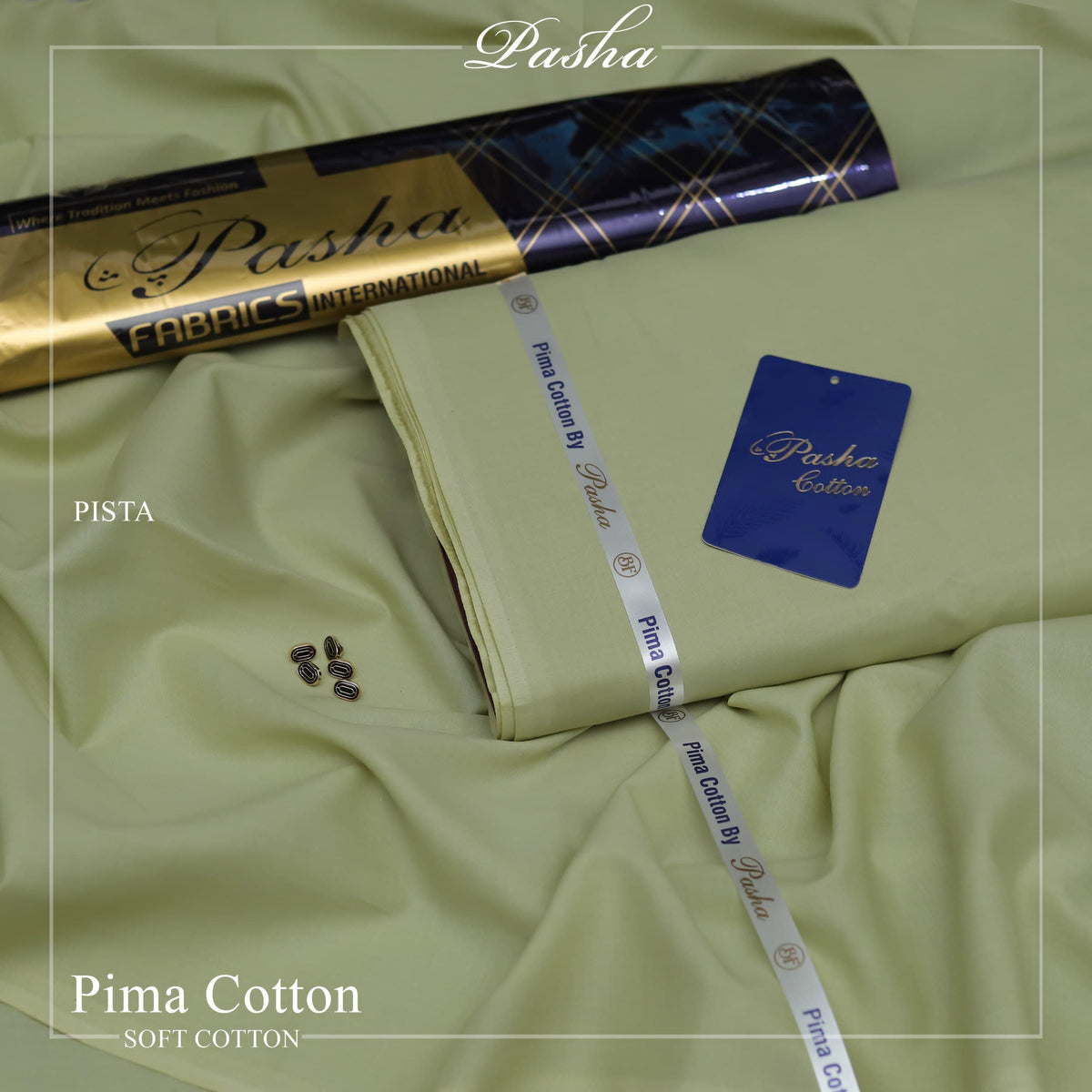Ultra-Fine Pasha Pima Soft Cotton Fabric – Elegant Summer Wear (4.5m, L-A Finish, With Accessories)