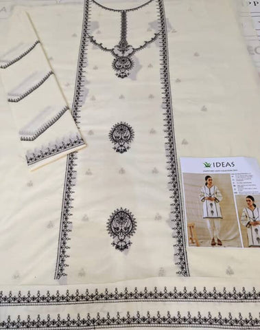 IDEAS -2PC LAWN EMBROIDERED SHIRT AND PLAIN TROUSER