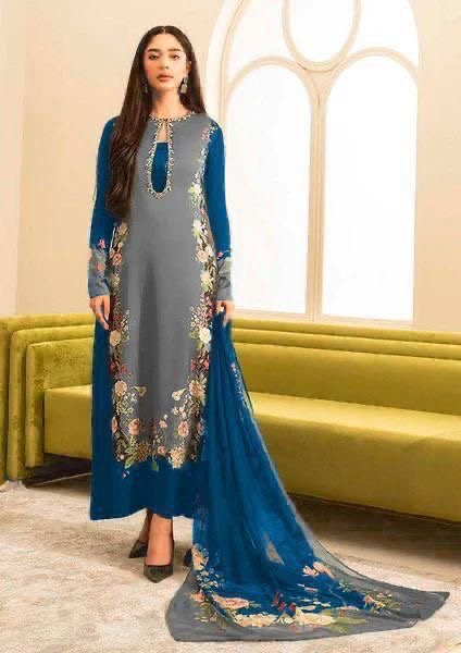 DIGITAL PRINT 3PC SILK UNSTITCHED SUIT