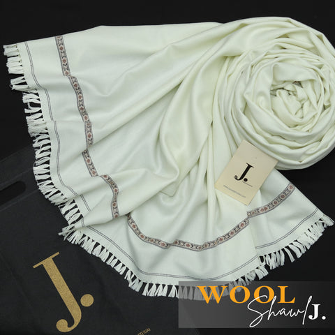 J. Exclusive Wool Shawl MILKY CREAM