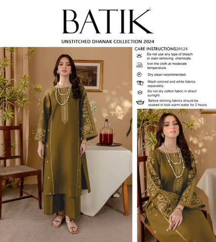 BATIK -2PC LAWN EMBROIDERED SHIRT AND EMBROIDERED TROUSER