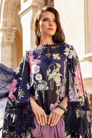 MARIAB 3PC Printed + Embroidered Front With Chiffon Printed Dupata