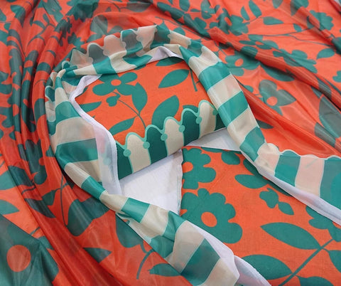 2026 Swiss Digital Floral 3-Piece Lawn Suit with Silk Dupatta"