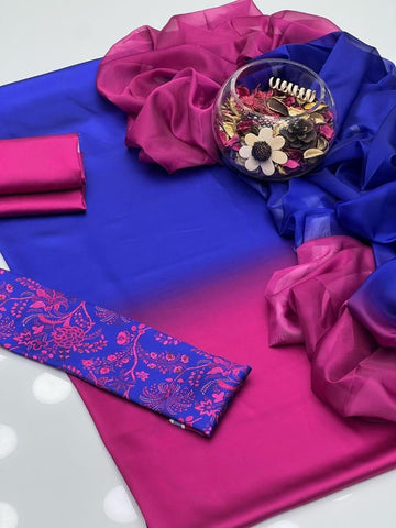 DIGITAL PRINT 3PC SILK UNSTITCHED SUIT