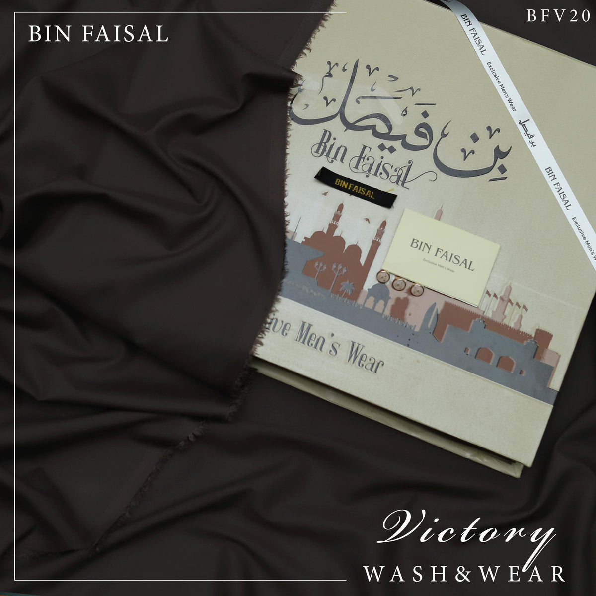 "Exclusive Sale: 100% Pure Super Luxury Victory Wash & Wear UNSTICHED by BIN FAISAL – Limited Time Offer!"
