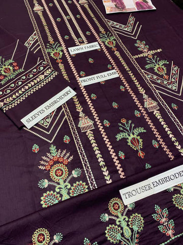 -2PC LAWN EMBROIDERED SHIRT AND EMBROIDERED TROUSER
