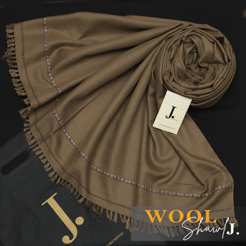 J. Exclusive Wool Shawl DARK BROWN