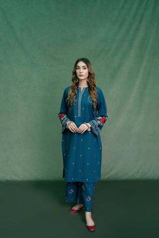 URGE 3PC Embroidered Front With Digital printed Shawl (UNSTICHED)