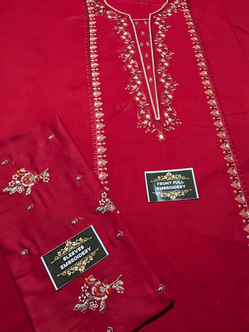-2PC LAWN EMBROIDERED SHIRT AND EMBROIDERED TROUSER