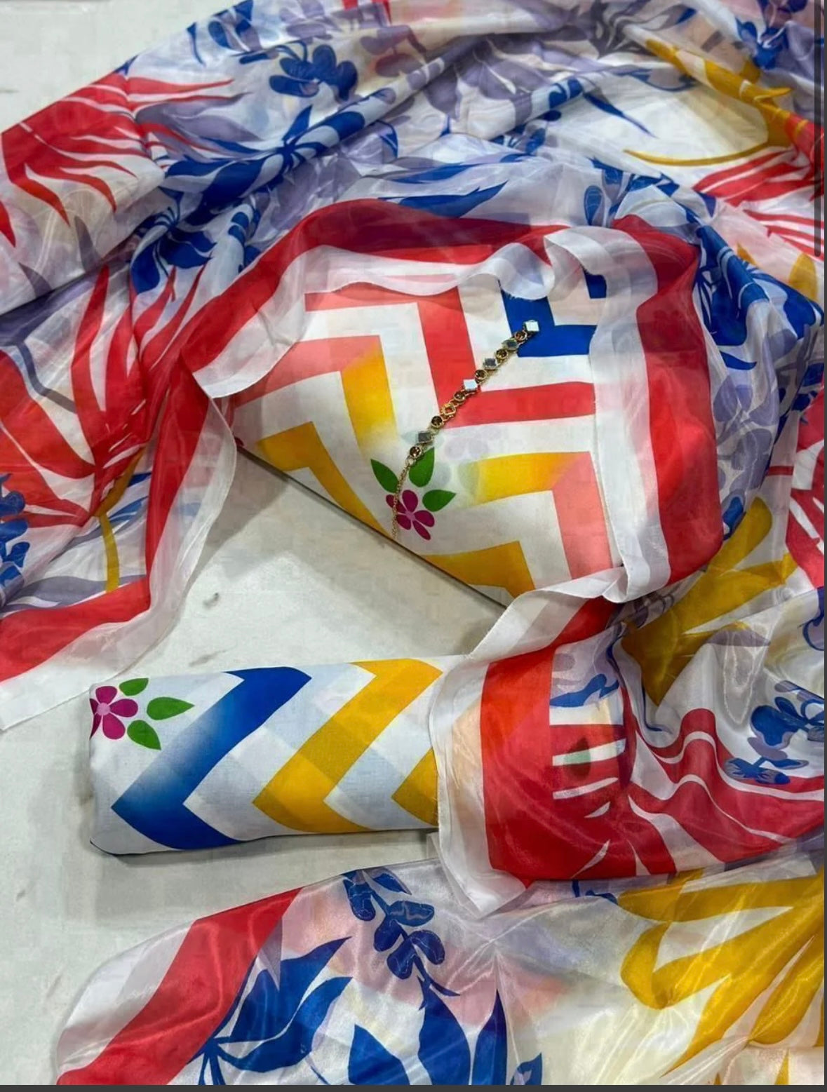 "2026 Swiss Digital Floral 3-Piece Lawn Suit with Silk Dupatta"