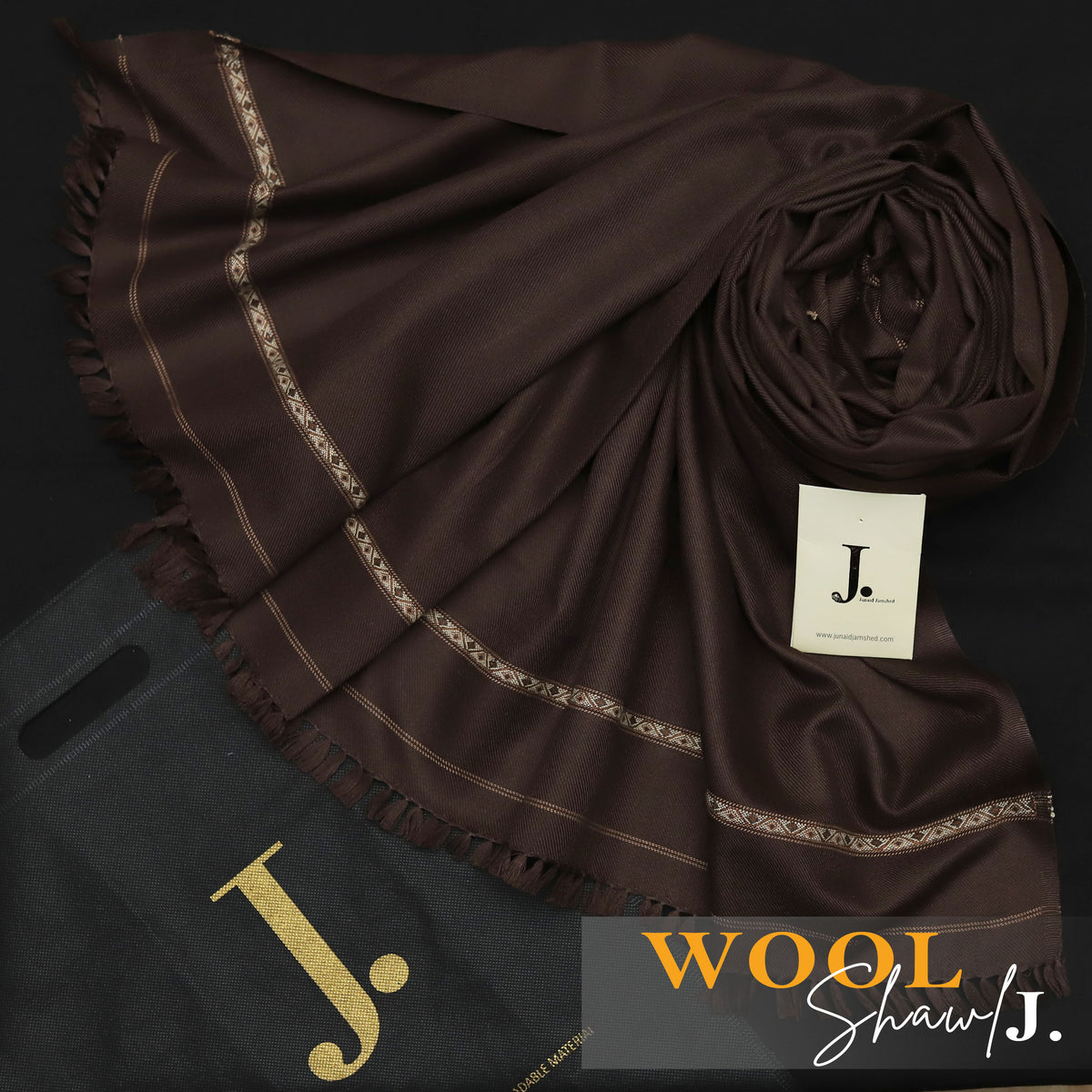 J. Exclusive Wool Shawl DARK MEHROON