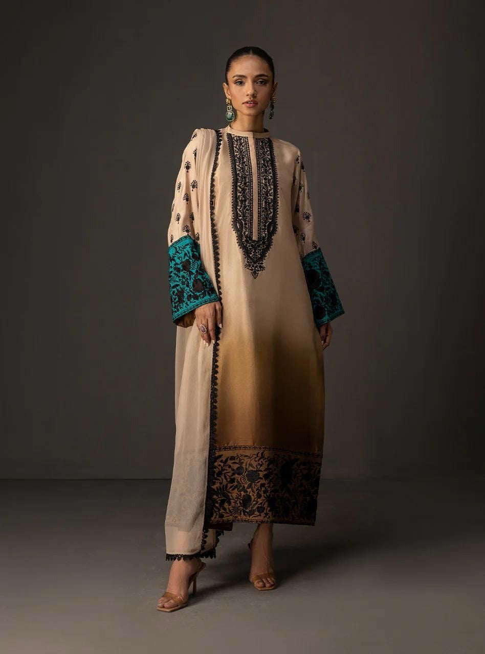 DIGITAL PRINT 3PC SILK UNSTITCHED SUIT