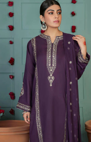 COCO 3PC Embroidered Front With Digital printed Shawl (UNSTICHED)
