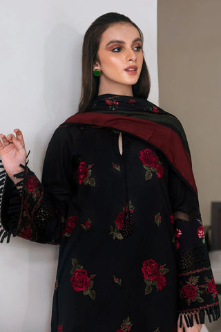BAROQUE 3PC Embroidered Front With Digital printed Shawl (UNSTICHED)