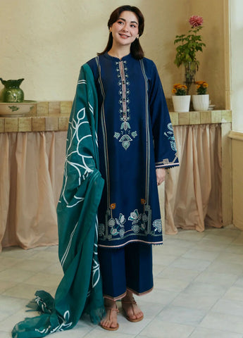 COCO 3PC Embroidered Front With Digital printed Shawl (UNSTICHED)