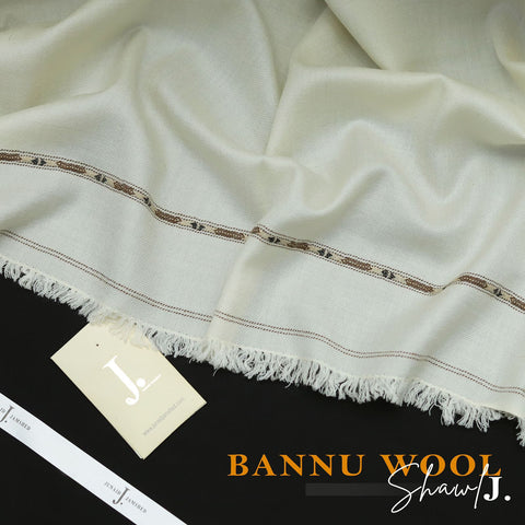 Original J. Men's Shawl 100% Pure Bannu wool OFF WHITE