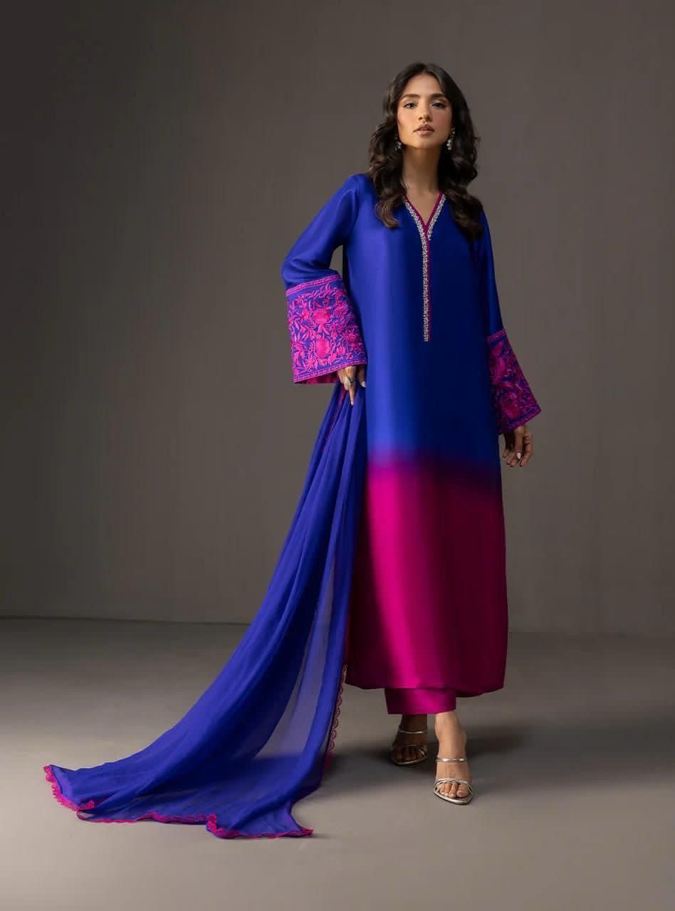DIGITAL PRINT 3PC SILK UNSTITCHED SUIT