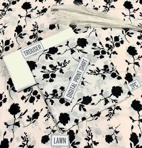 "IB Bonanza Lawn 2025 – Signature Digital Print 2PC Set | Luxury 90/70 Edition"