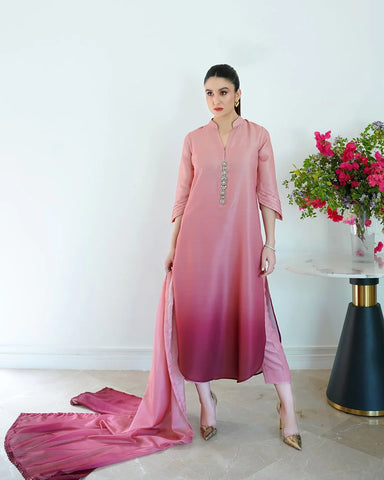 DIGITAL PRINT 3PC SILK UNSTITCHED SUIT
