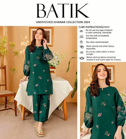 BATIK -2PC LAWN EMBROIDERED SHIRT AND EMBROIDERED TROUSER