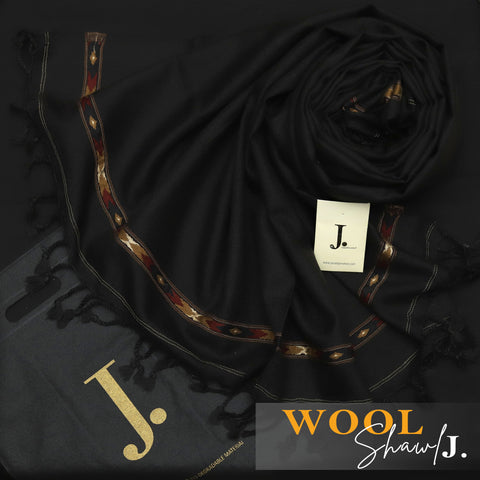 J. Exclusive Wool Shawl SPECIAL BLACK