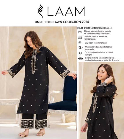 LAAM -2PC LAWN EMBROIDERED SHIRT AND  EMBROIDERED TROUSER