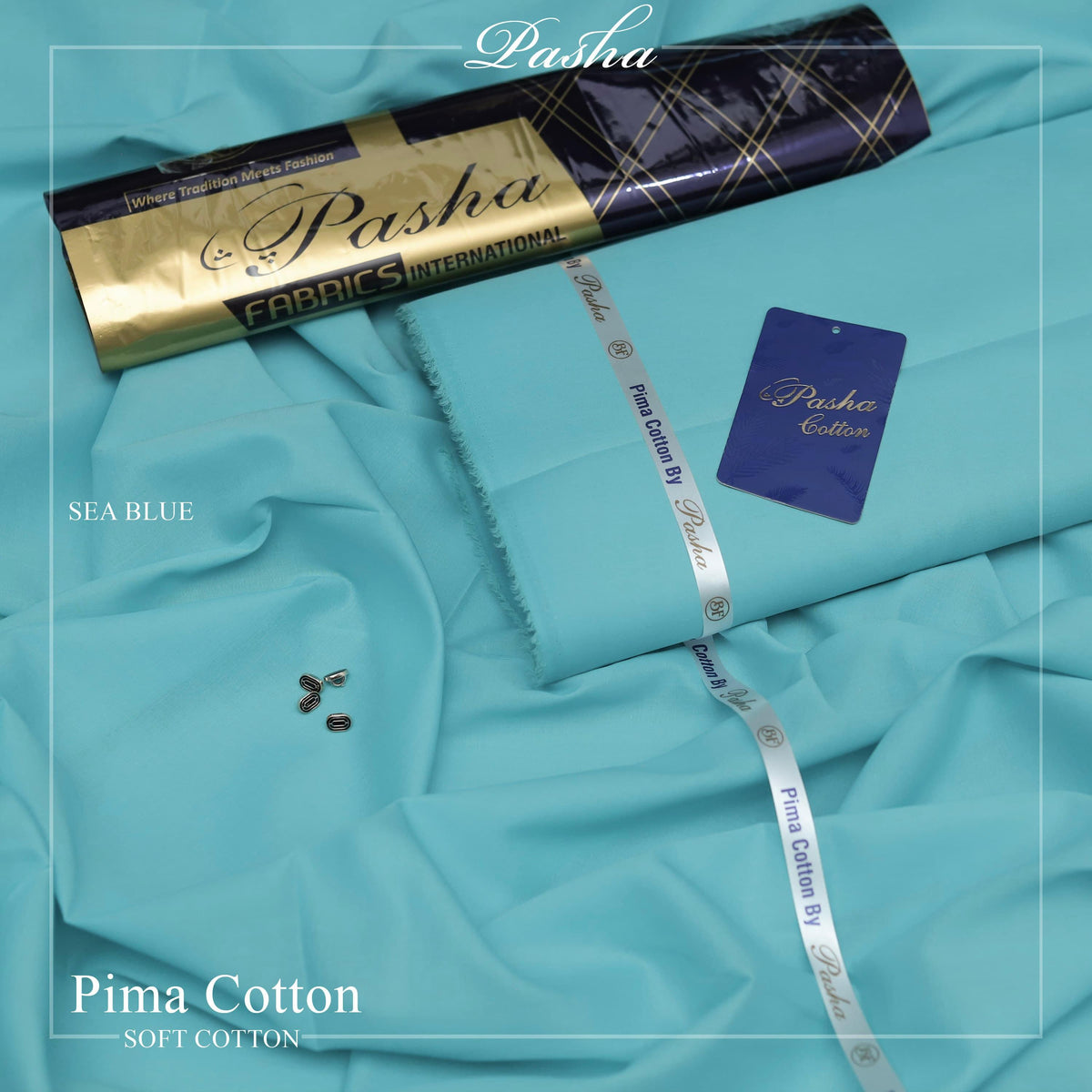 Ultra-Fine Pasha Pima Soft Cotton Fabric – Elegant Summer Wear (4.5m, L-A Finish, With Accessories)