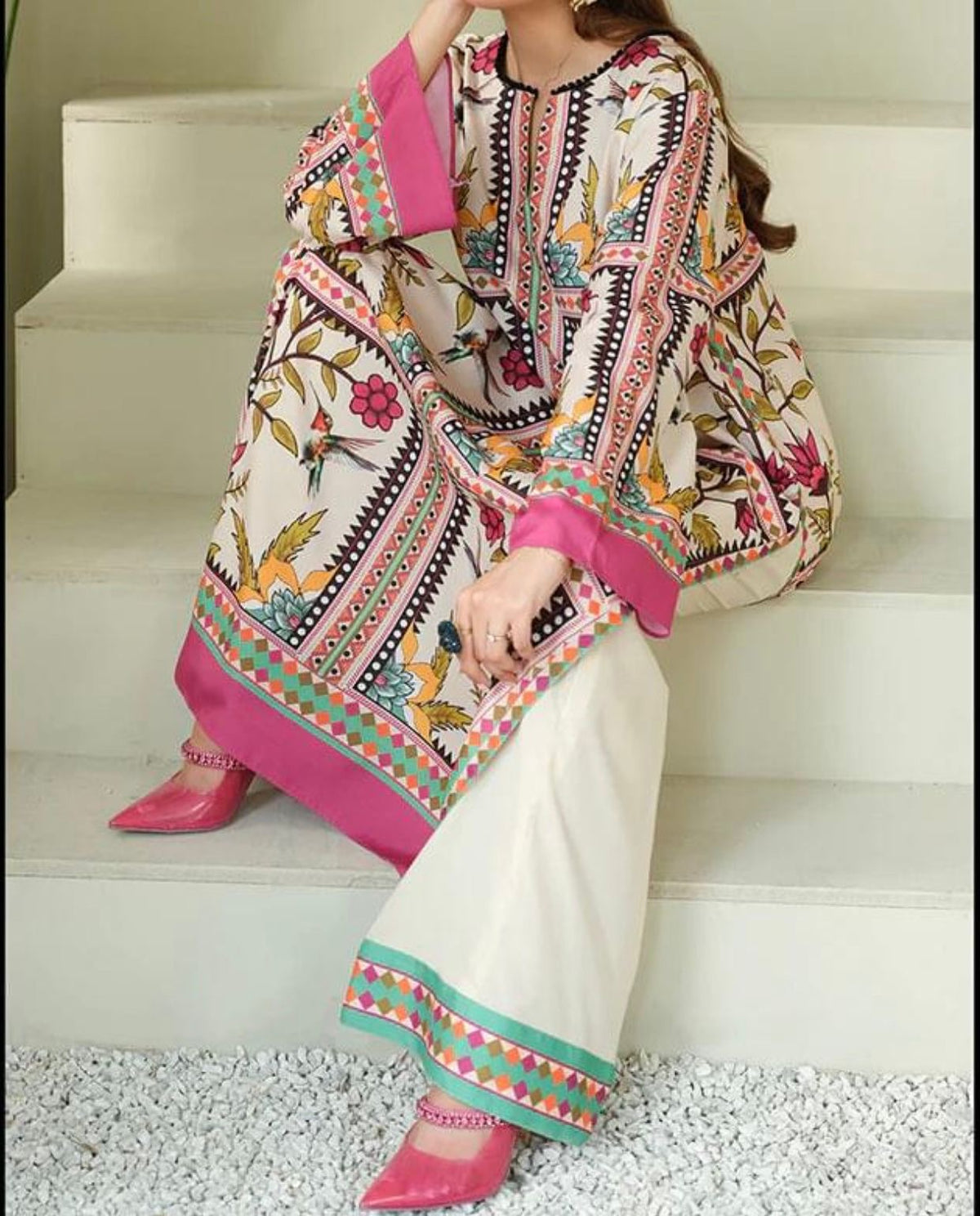 DIGITAL PRINT 3PC SILK UNSTITCHED SUIT
