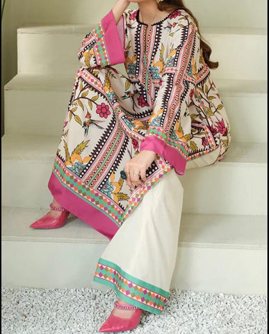 DIGITAL PRINT 3PC SILK UNSTITCHED SUIT