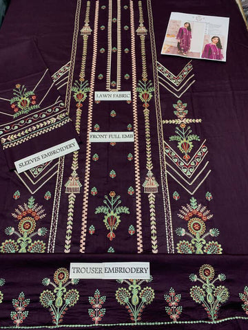 -2PC LAWN EMBROIDERED SHIRT AND EMBROIDERED TROUSER