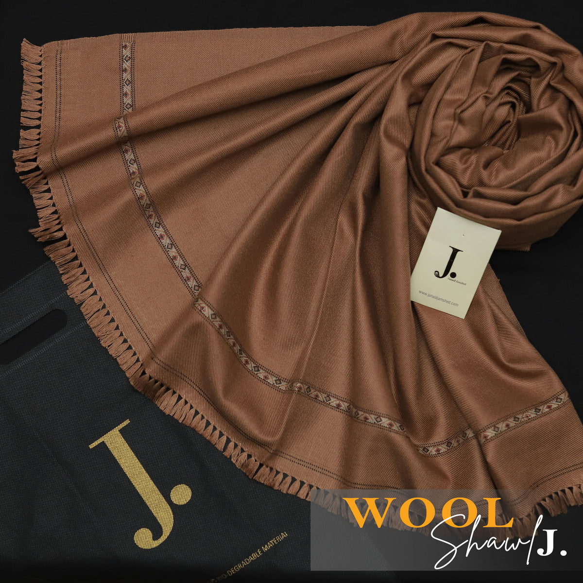 J. Exclusive Wool Shawl (CAMEL)