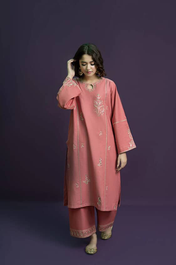 -2PC LAWN EMBROIDERED SHIRT AND EMBROIDERED TROUSER