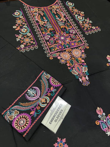 2PC LAWN EMBROIDERED SHIRT AND PLAIN TROUSER