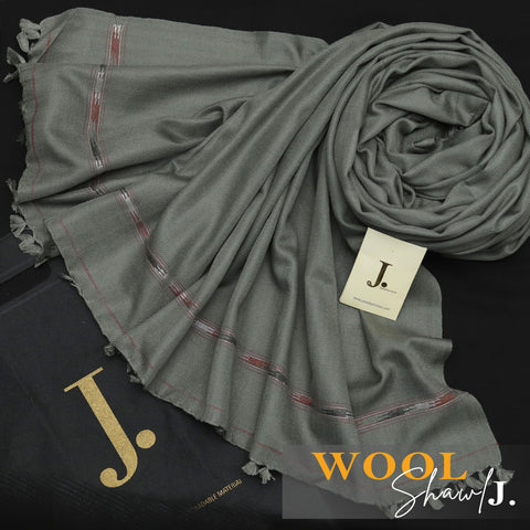 J. Exclusive Wool Shawl STEEL GREY