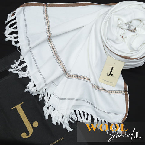 J. Exclusive Wool Shawl OFF WHITE