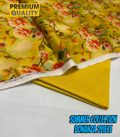 "IB Bonanza Lawn 2025 – Signature Digital Print 2PC Set | Luxury 90/70 Edition"