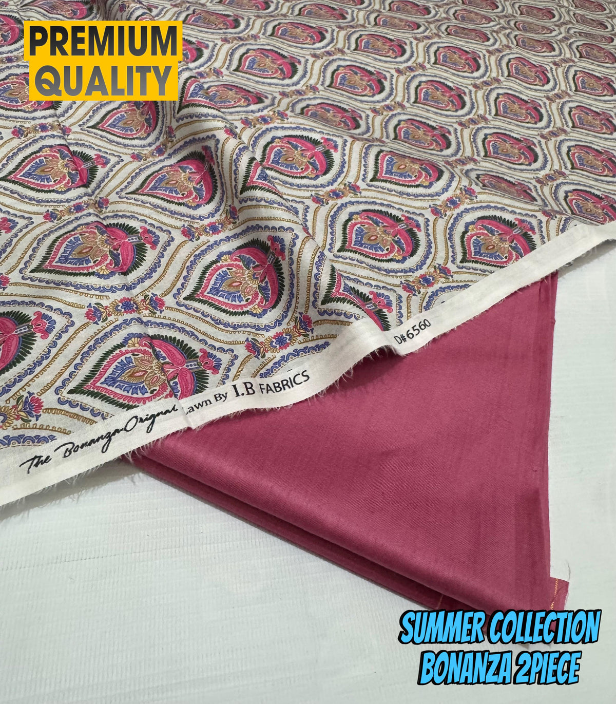 "IB Bonanza Lawn 2025 – Signature Digital Print 2PC Set | Luxury 90/70 Edition"