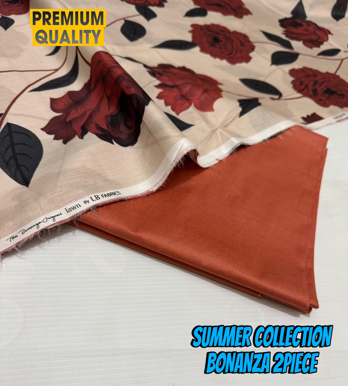 "IB Bonanza Lawn 2025 – Signature Digital Print 2PC Set | Luxury 90/70 Edition"
